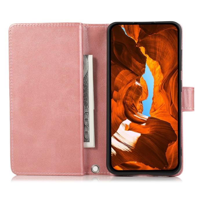 OEM - ABEEL Samsung Galaxy S26 Edge Plånboksfodral Äkta Läder Magnetiskt - Roséguld