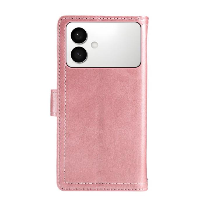 OEM - ABEEL Samsung Galaxy S26 Edge Plånboksfodral Äkta Läder Magnetiskt - Roséguld