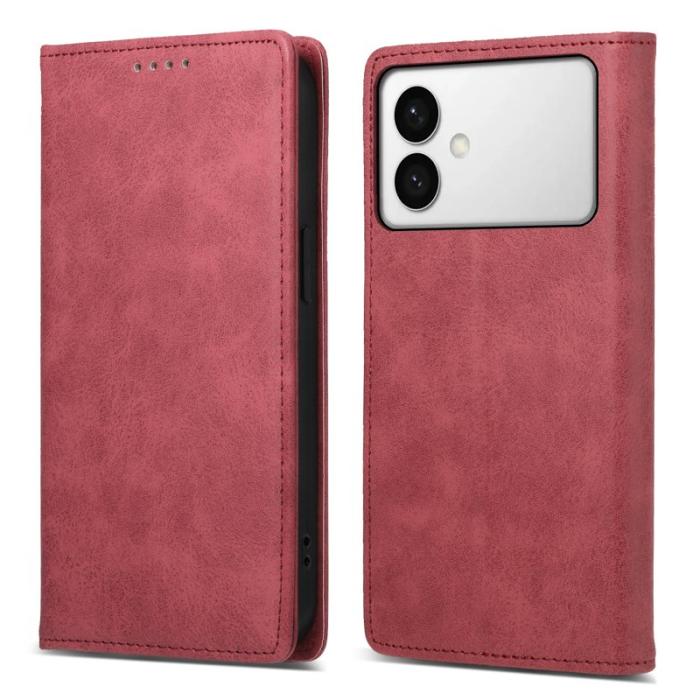 OEM - ABEEL Samsung Galaxy S26 Edge Plånboksfodral RFID Skydd Konstläder - Röd