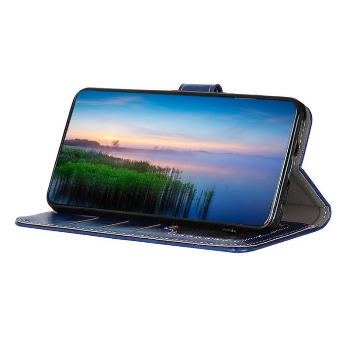 OEM - ABEEL Samsung Galaxy S26 / S26 Pro Fodral Äkta Läder Crazy Horse - Blå