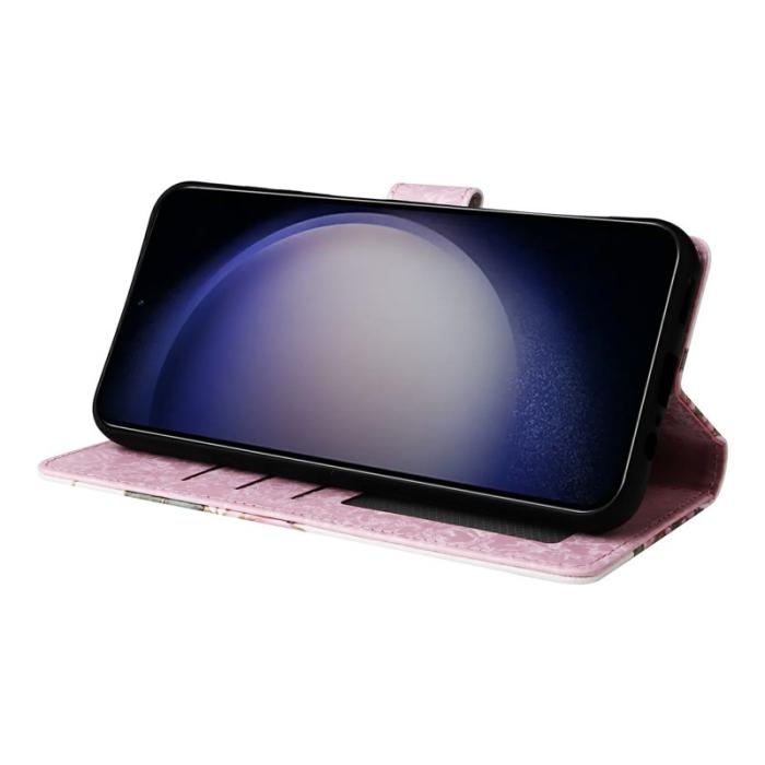 OEM - ABEEL Samsung Galaxy S26 Plus Mobilskal RFID-Skydd KonstLäder - Blomma