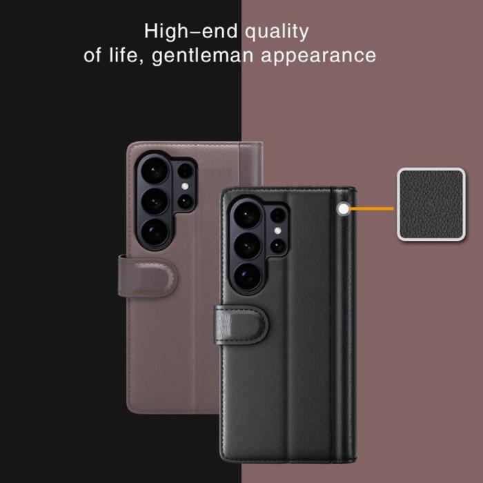 OEM - ABEEL Samsung Galaxy S26 Ultra Fodral Äkta Läder - Brun