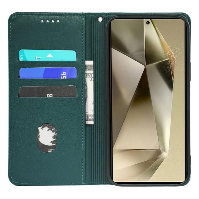 OEM - ABEEL Samsung Galaxy S26 Ultra Fodral Äkta Läder Flip - Grön