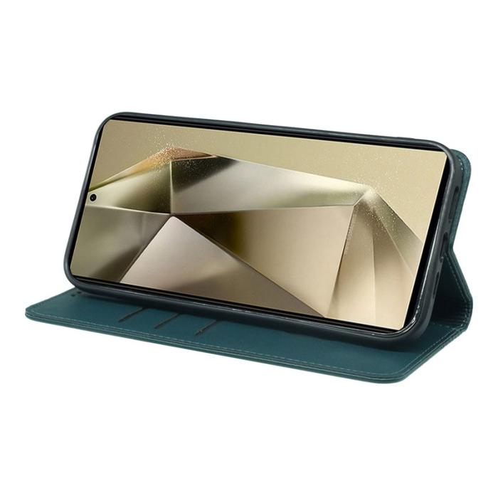 OEM - ABEEL Samsung Galaxy S26 Ultra Fodral Äkta Läder Flip - Grön