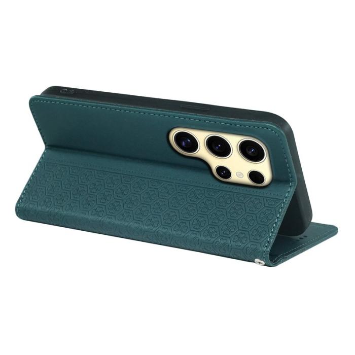 OEM - ABEEL Samsung Galaxy S26 Ultra Fodral Äkta Läder Flip - Grön