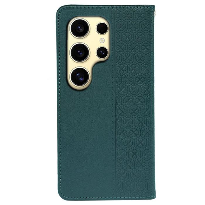 OEM - ABEEL Samsung Galaxy S26 Ultra Fodral Äkta Läder Flip - Grön