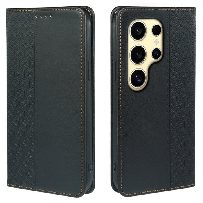 OEM - ABEEL Samsung Galaxy S26 Ultra Fodral Äkta Läder Flip - Svart