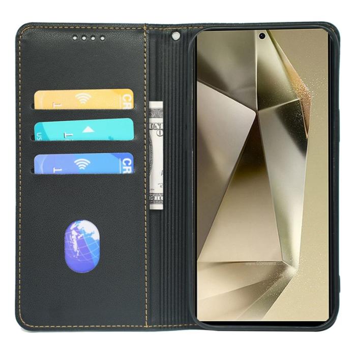 OEM - ABEEL Samsung Galaxy S26 Ultra Fodral Äkta Läder Flip - Svart