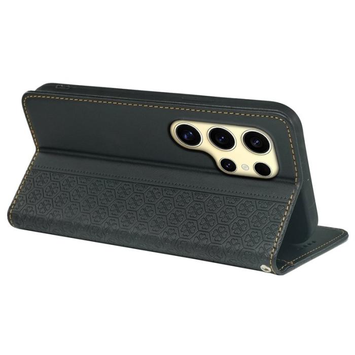 OEM - ABEEL Samsung Galaxy S26 Ultra Fodral Äkta Läder Flip - Svart