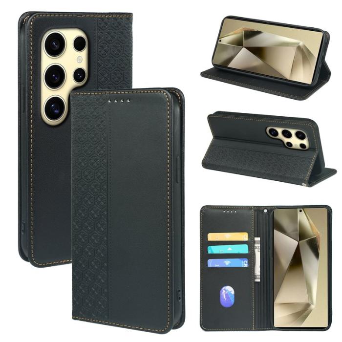 OEM - ABEEL Samsung Galaxy S26 Ultra Fodral Äkta Läder Flip - Svart