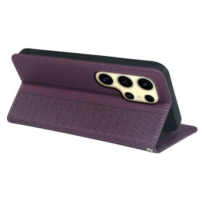 OEM - ABEEL Samsung Galaxy S26 Ultra Fodral Äkta Läder - Mörklila