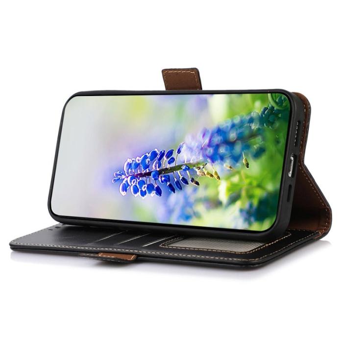 OEM - ABEEL Samsung Galaxy S26 Ultra Fodral Äkta Läder RFID Skydd - Svart