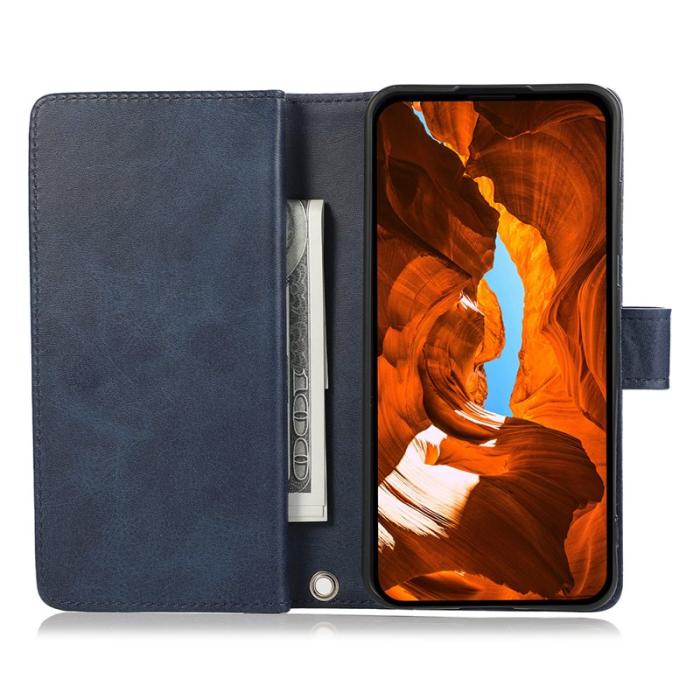 OEM - ABEEL Samsung Galaxy S26 Edge Plånboksfodral Äkta Läder Magnetiskt Skydd - Blå