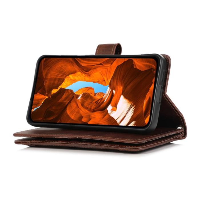 OEM - ABEEL Samsung Galaxy S26 Edge Plånboksfodral Äkta Läder Magnetiskt Skydd - Brun