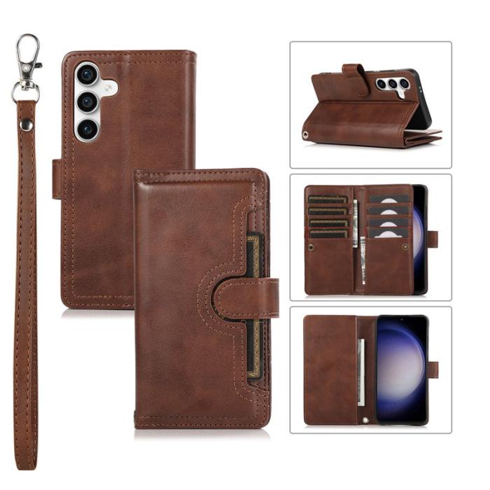 OEM - ABEEL Samsung Galaxy S26 Fodral Äkta Läder Magnetiskt Skydd - Kaffe