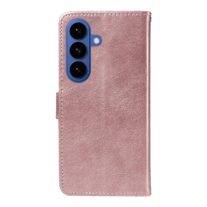 OEM - ABEEL Samsung Galaxy S26 Plus Plånboksfodral Konstläder Med Rem - Roséguld