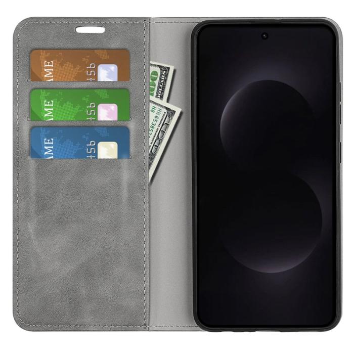OEM - ABEEL Samsung Galaxy S26 Ultra Fodral Konstläder - Grå