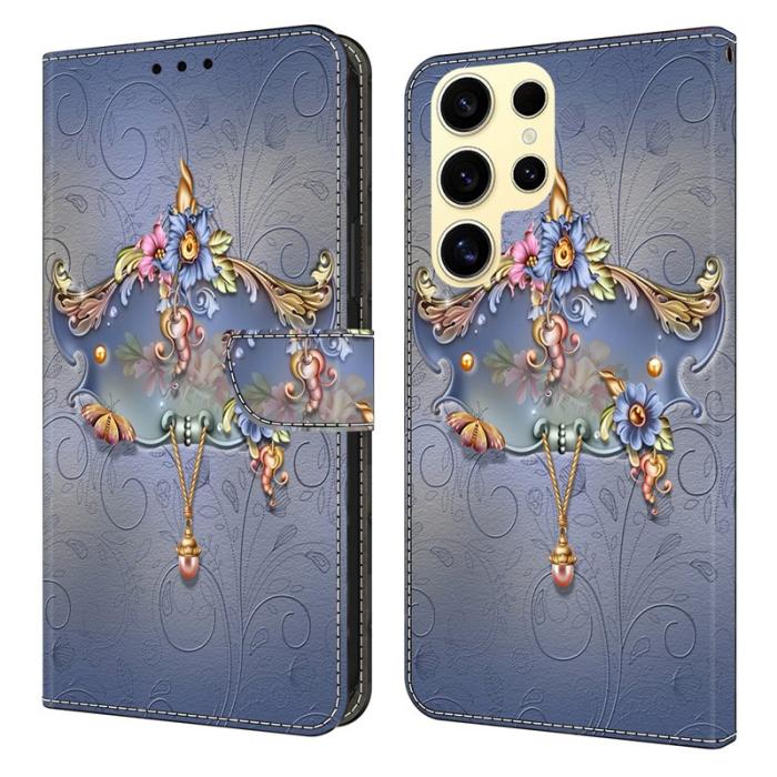 OEM - ABEEL Samsung Galaxy S26 Ultra Fodral PU Läder Ställ - Blommor