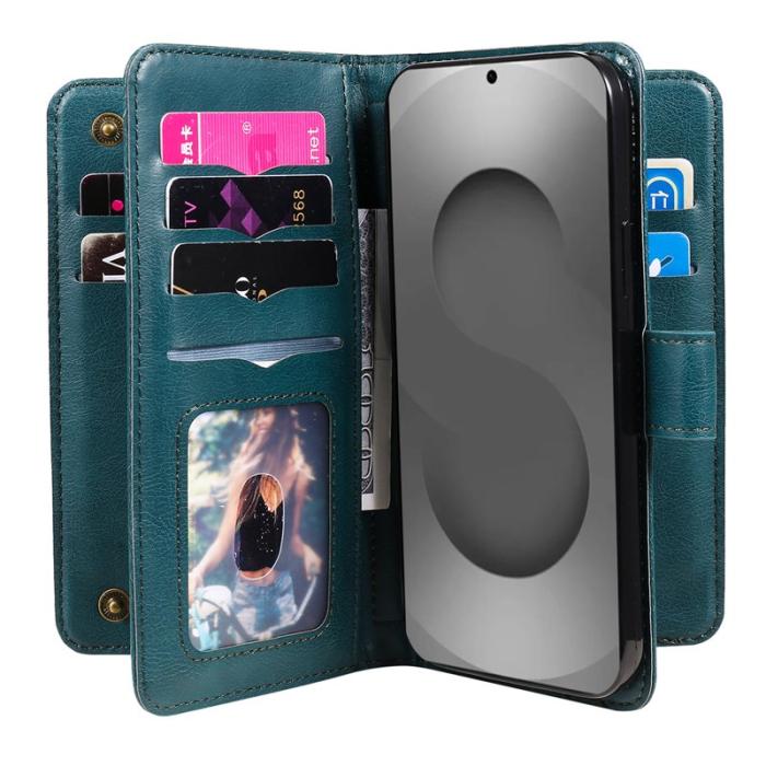 OEM - ABEEL Samsung Galaxy S26 Ultra Mobilskal KonstLäder Ställ - Grön