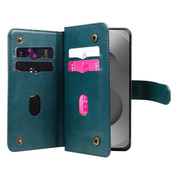 OEM - ABEEL Samsung Galaxy S26 Ultra Mobilskal KonstLäder Ställ - Grön