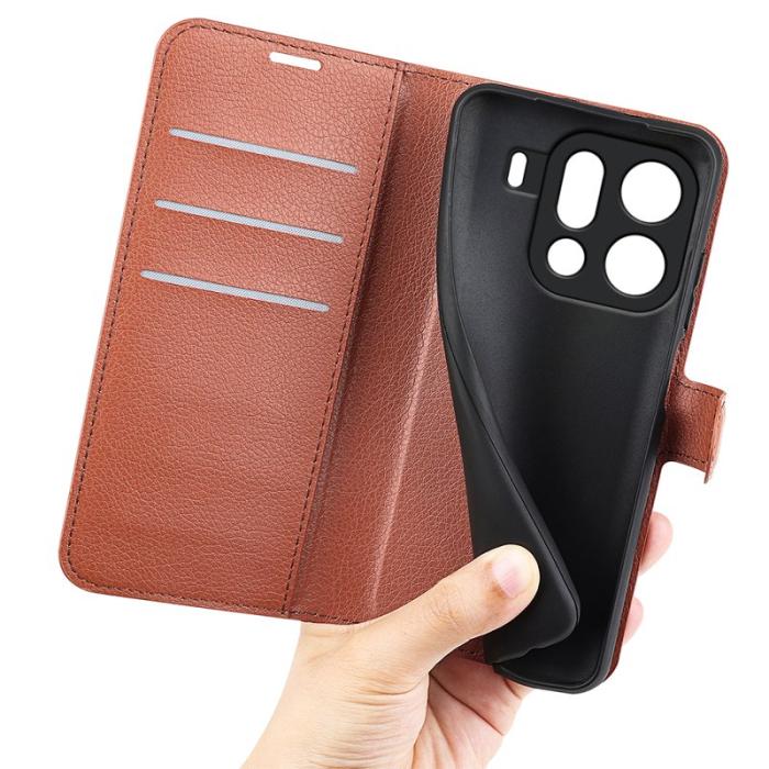 Amorus - AMORUS Oppo Find X9 Pro 5G Plånboksfodral Konstläder - Brun