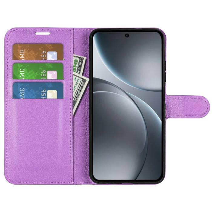 Amorus - AMORUS Oppo Find X9 Pro 5G Plånboksfodral Konstläder Stöd - Lila