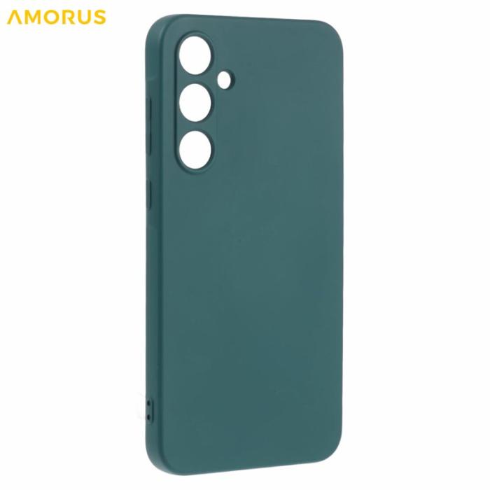 Amorus - AMORUS Samsung Galaxy A55 5G Skal TPU Fiber Stötabsorberande - Armégrön