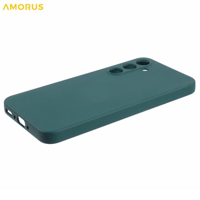 Amorus - AMORUS Samsung Galaxy A55 5G Skal TPU Fiber Stötabsorberande - Armégrön