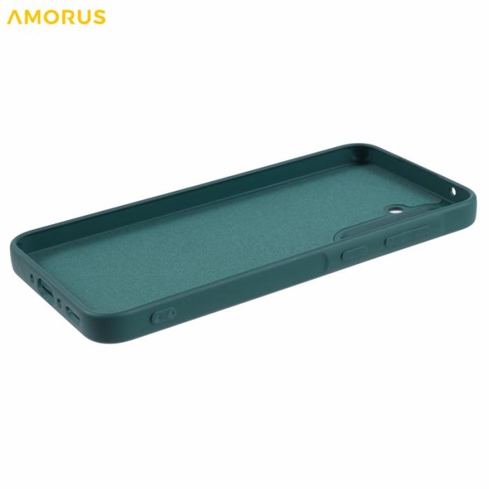 Amorus - AMORUS Samsung Galaxy A55 5G Skal TPU Fiber Stötabsorberande - Armégrön