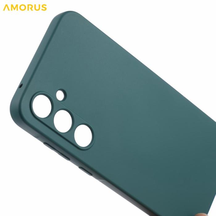 Amorus - AMORUS Samsung Galaxy A55 5G Skal TPU Fiber Stötabsorberande - Armégrön