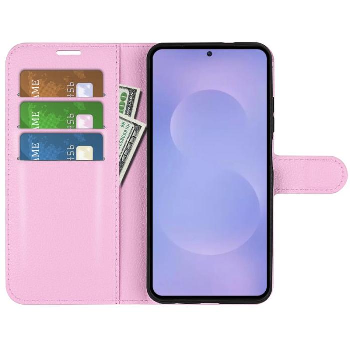 Amorus - AMORUS Samsung Galaxy S26 / S26 Pro Äkta Läder Fodral - Rosa