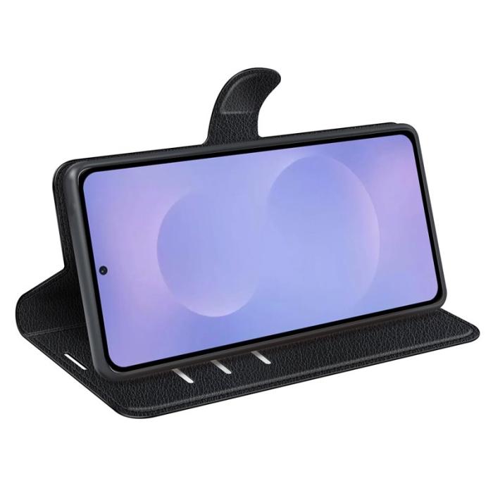 Amorus - AMORUS Samsung Galaxy S26 / S26 Pro Fodral Äkta Läder Ställ - Svart