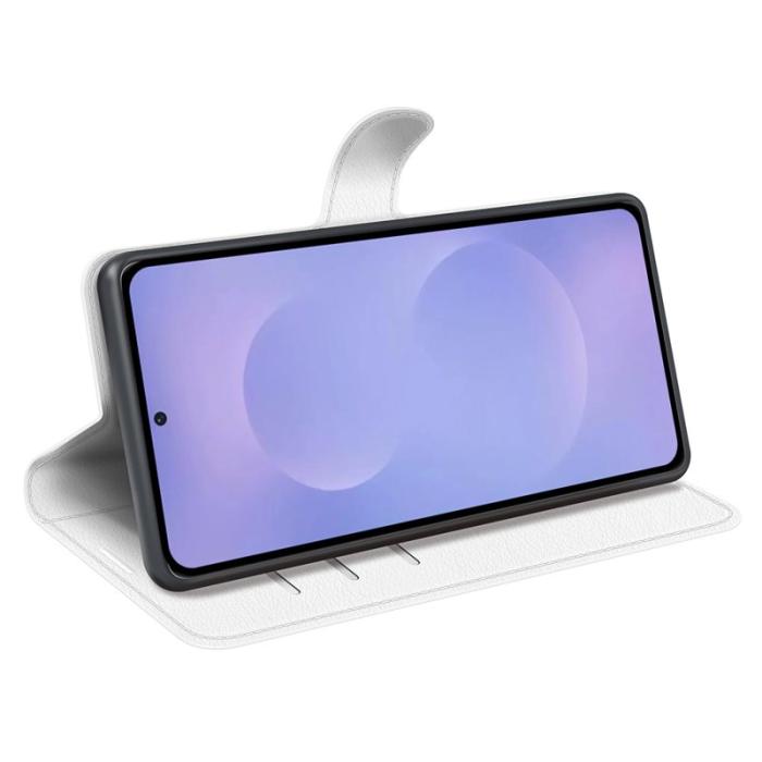 OEM - AMORUS Samsung Galaxy S26 / S26 Pro Fodral Äkta Läder Ställ - Vit