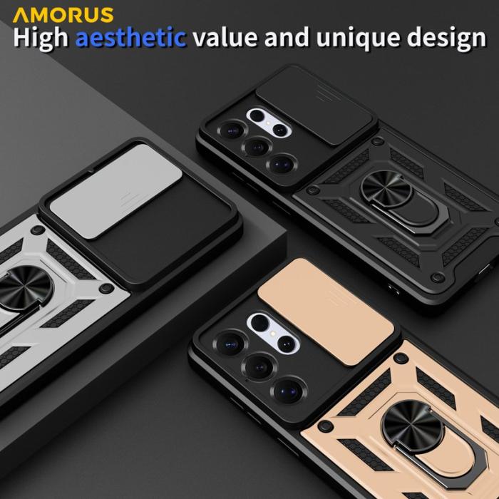 Amorus - AMORUS Samsung Galaxy S26 Ultra Mobilskal Kickstand PC + TPU - Grön