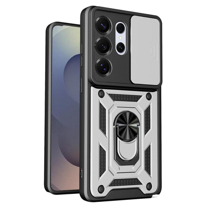 Amorus - AMORUS Samsung Galaxy S26 Ultra Mobilskal Kickstand PC + TPU - Silver