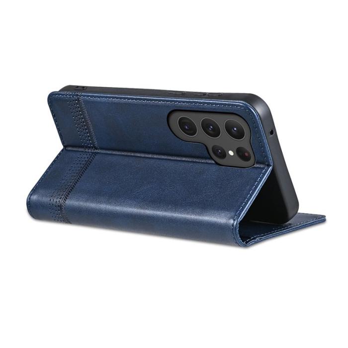 OEM - AZNS Samsung Galaxy S26 Ultra Fodral Äkta Läder - Blå
