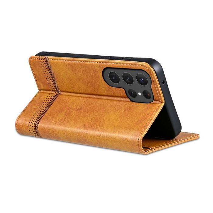 OEM - AZNS Samsung Galaxy S26 Ultra Fodral Äkta Läder - Brun