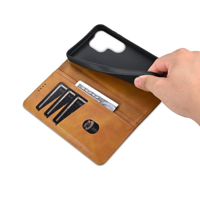 OEM - AZNS Samsung Galaxy S26 Ultra Fodral Äkta Läder - Brun