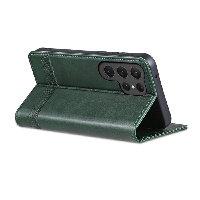 WANLONFENG - AZNS Samsung Galaxy S26 Ultra Fodral Äkta Läder - Grön