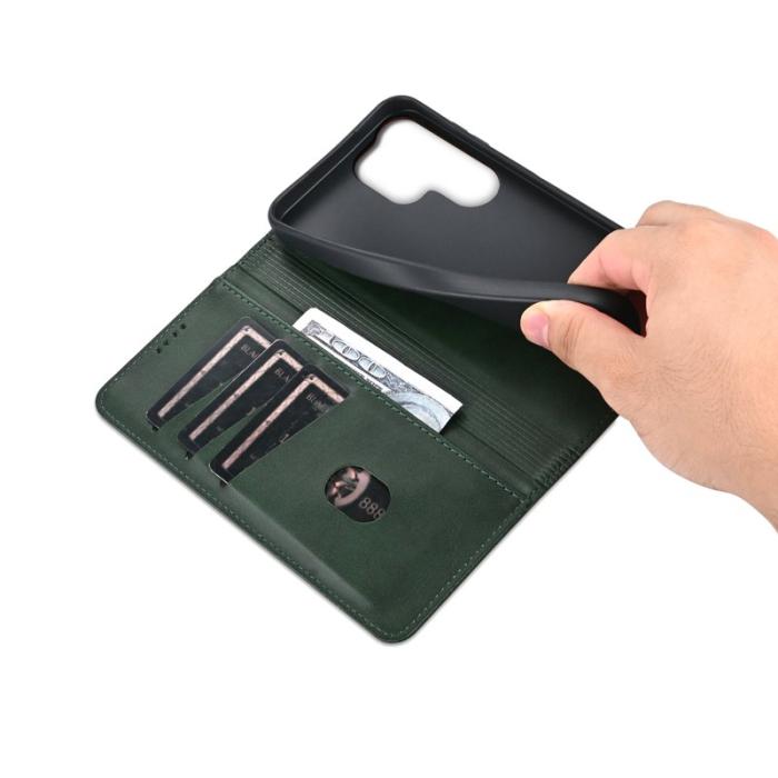 WANLONFENG - AZNS Samsung Galaxy S26 Ultra Fodral Äkta Läder - Grön