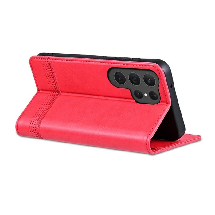 OEM - AZNS Samsung Galaxy S26 Ultra Fodral Äkta Läder - Röd