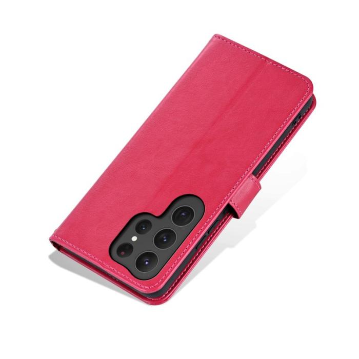 AZNS - AZNS Samsung Galaxy S26 Ultra Fodral Konstläder Ställ - Röd