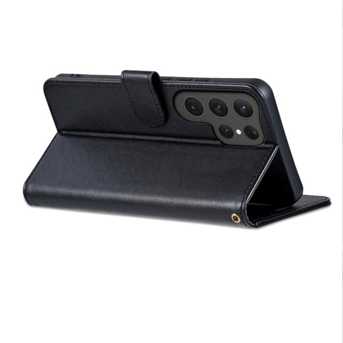 AZNS - AZNS Samsung Galaxy S26 Ultra Fodral Konstläder Ställ - Svart