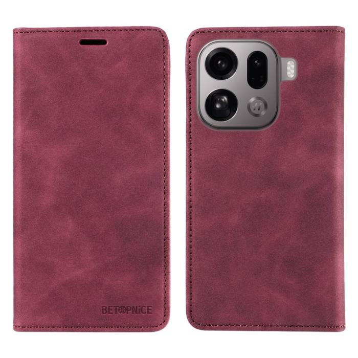 BETOPNICE - BETOPNICE Oppo Find X9 Pro 5G Fodral Äkta Läder - Röd