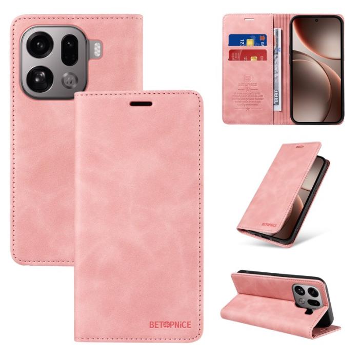 BETOPNICE - BETOPNICE Oppo Find X9 Pro 5G Fodral Äkta Läder - Rosa