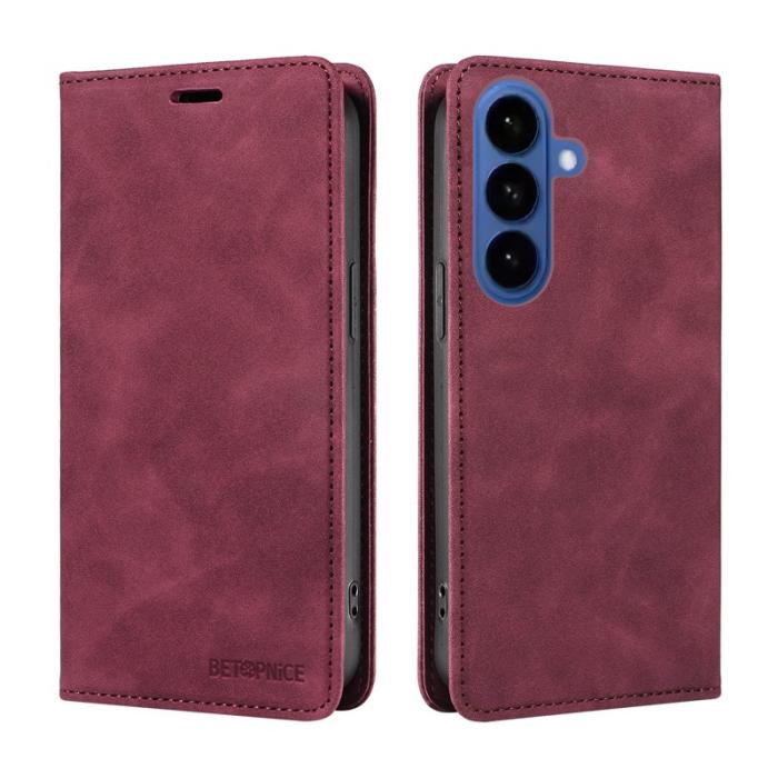 BETOPNICE - BETOPNICE Samsung Galaxy S26 Plus Plånboksfodral Konstläder RFID-Skydd - Röd