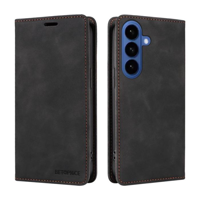 BETOPNICE - BETOPNICE Samsung Galaxy S26 Plus Plånboksfodral Konstläder RFID-Skydd - Svart