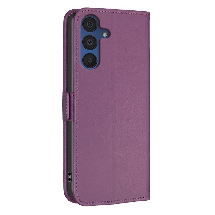 BINFEN COLOR - BINFEN Samsung Galaxy A35 5G Fodral Konstläder Flip - Mörklila