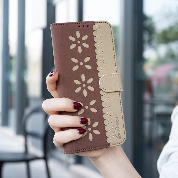 BINFEN COLOR - BINFEN Samsung Galaxy A37 Plånboksfodral Konstläder RFID Skydd - Brun