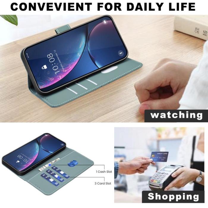 BINFEN COLOR - BINFEN Samsung Galaxy A37 Plånboksfodral Konstläder RFID Skydd - Grön